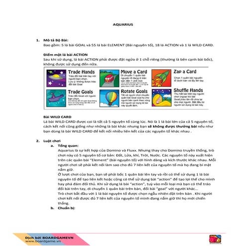 [BoardgameVN] Luật chơi Aquarius 