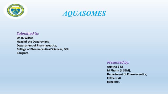 Aquasomes