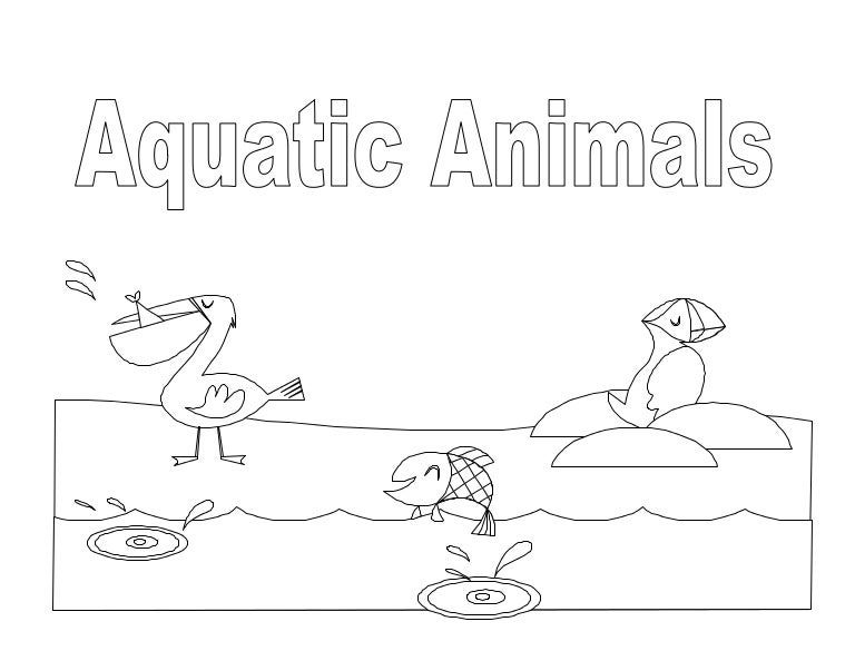 Aquatic Animals Coloring Book