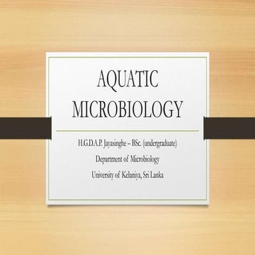 Aquatic microbiology