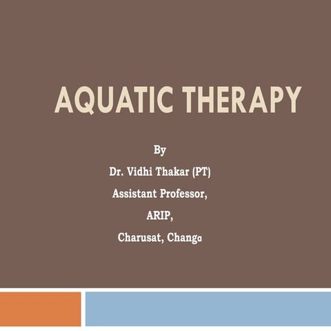 Aquatic therapy