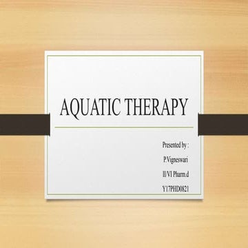 Aquatic therapy