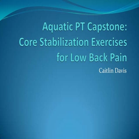 Aquatic therapy capstone