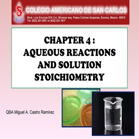 AQUEOUS REACTIONS