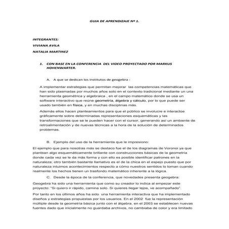 VÍDEO DE NACIMIENTO DE GEOGEBRA Y LINEAMIENTOS CURRICULARES 10º