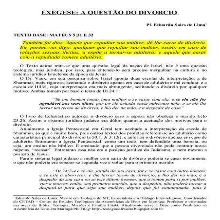 A Questao Do Divorcio