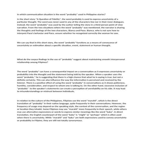A Question of Fidelity Story Analysis.docx