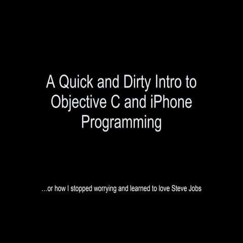 A quick and dirty intro to objective c | PPT