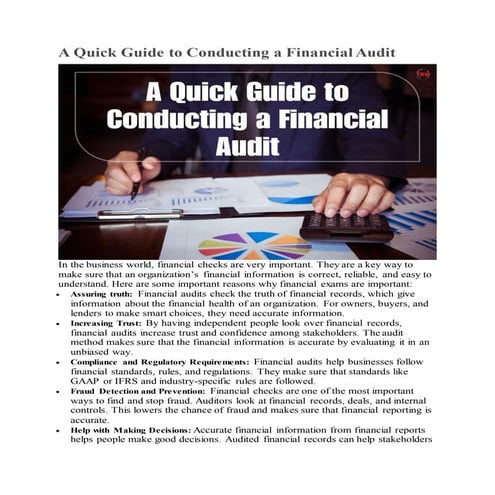 7 Steps to Conducting a Financial Audit | The Enterprise World