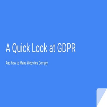 A quick look at gdpr