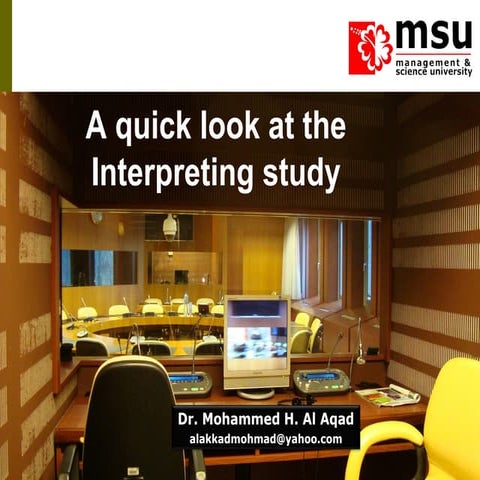 A quick look at the interpreting study (chpt 1)