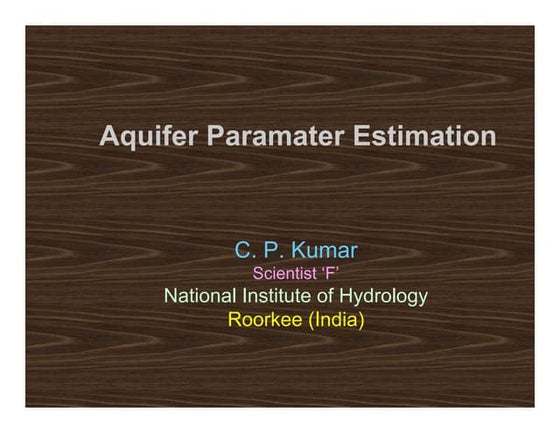 Artificial recharge of groundwater | PPT