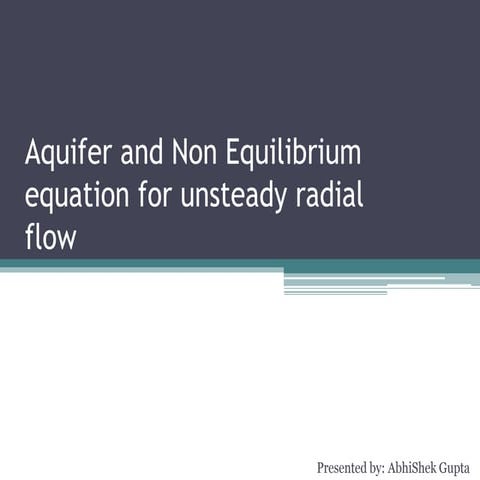 Non equilibrium equation for unsteady radial flow