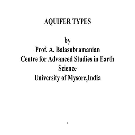 Aquifer types
