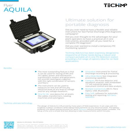 Techimp AQUILA - The new portable Partial Discharge Acquisition Unit 