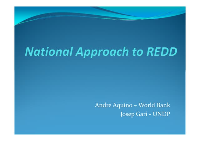 Aquino and gari   national approach to redd