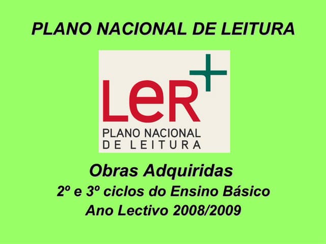 Obras do Plano Nacional de Leitura