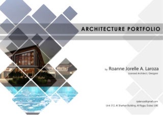 Ar. Roanne Jorelle A. Laroza - Architectural Portfolio 2018 - (as of 30April2018)