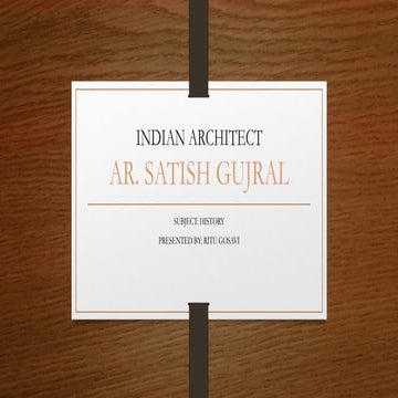 Ar. satish gujral indian architect
