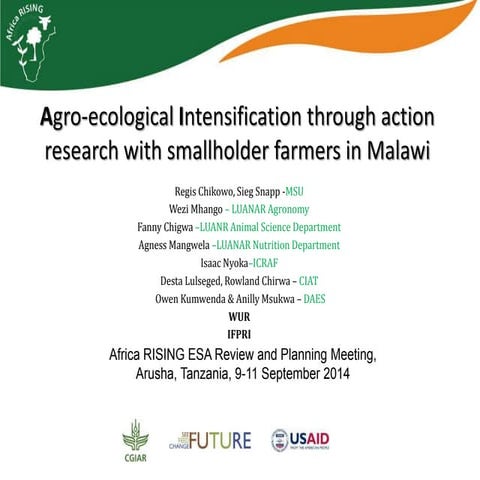 Agro-ecological intensification through action research with smallholder farm...