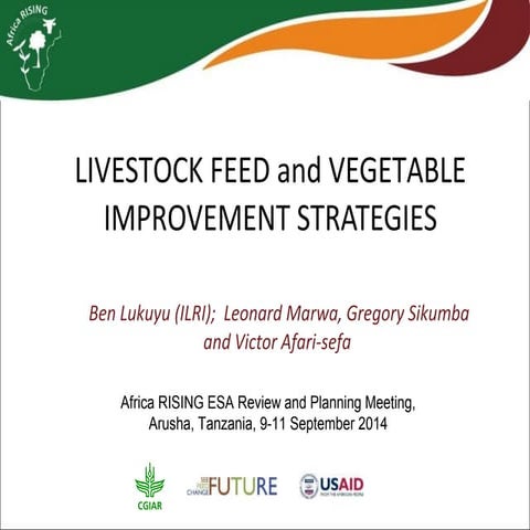 Livestock feed and vegetable improvement strategies