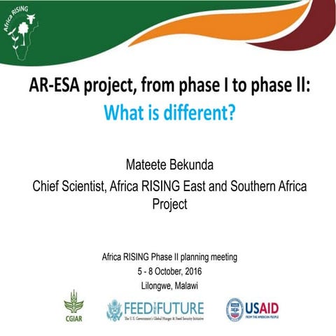 AR-ESA project, from phase I to phase II: What is different