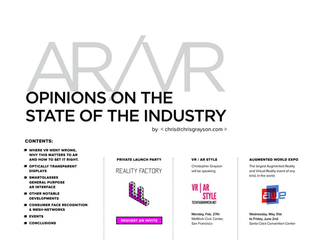 AR/VR Opinions on the State of the Industry