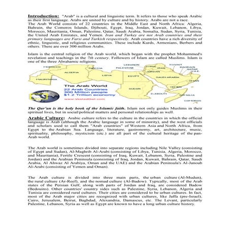 Arab Culture Present & History