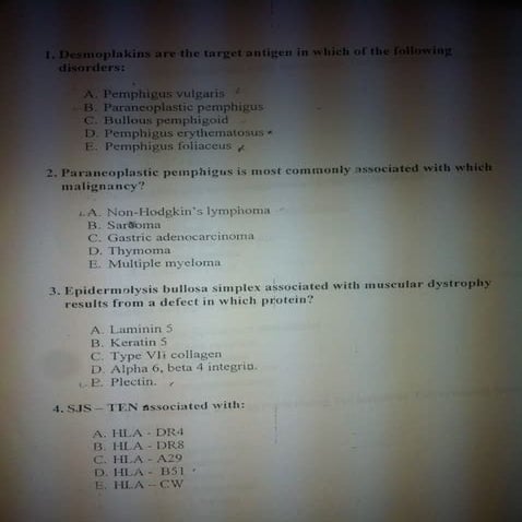 Arab board primary exam  in dermatology 2012
