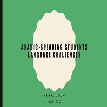 Arabic speaking students language challenges