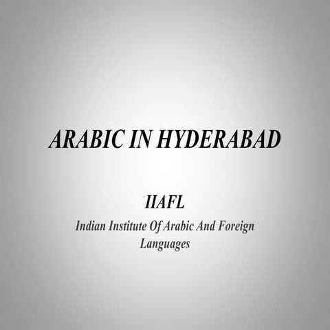 ARABIC IN HYDERABAD