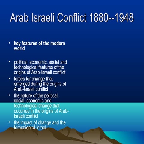 Arab israeli conflict 1880 1948