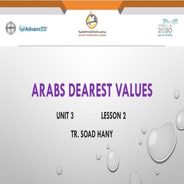 Exploring Core Arab Cultural Values: Hospitality, Unity, and Respect | PPTX