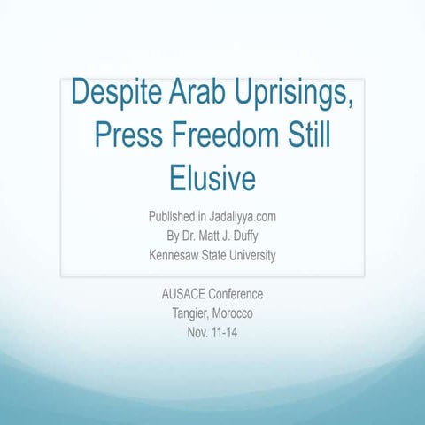 Despite Arab uprisings, press freedom still elusive