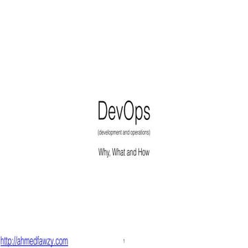 DevOps (Why, What and How) - Arab web summit 2016