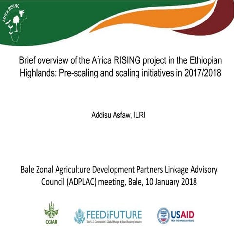 Brief overview of the Africa RISING project in the Ethiopian Highlands: Pre-s...