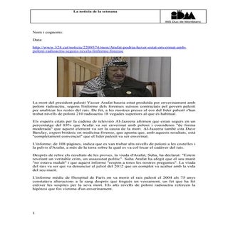 Arafat va ser enverinat pel poloni