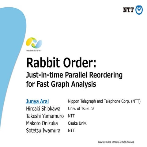 Rabbit Order: Just-in-time Reordering for Fast Graph Analysis