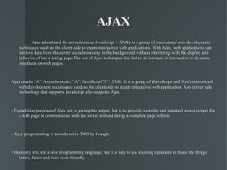What is Ajax technology? | PPT