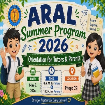 ARAL 2026.pptx ARAL DEPED SUMMER PROGRAM ORIENTATION | PPTX