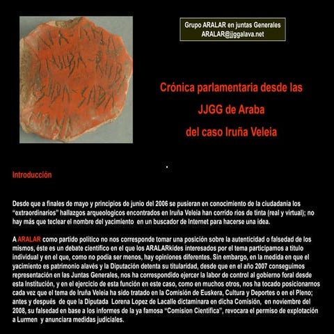 Aralar - Iruña Veleia - Txostena