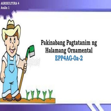 Edukasyon Pantahananat  Pangkabuhayan Grade 4 Aralin 1 (Agriculture)