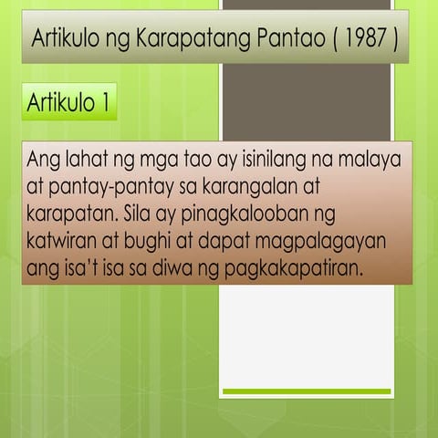 Aralin 2. karapatang pantao ( 1987 )