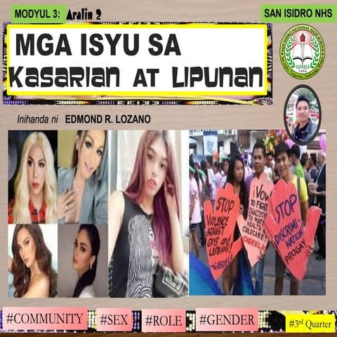 Aralin 2  Isyu sa Kasarian at Lipunan