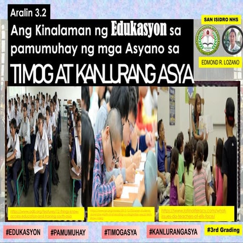 Ang Kinalaman ng Edukasyon sa Pamumuhay ng mga Asyano sa Timog at Kanlurang Asya