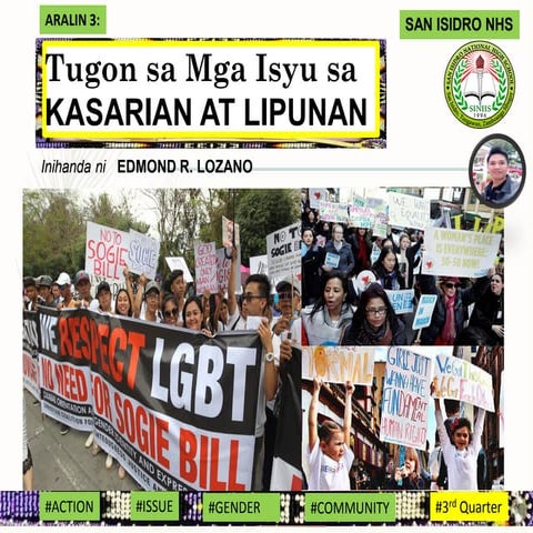 Aralin 3 Tugon sa mga Isyu sa Kasarian at Lipunan