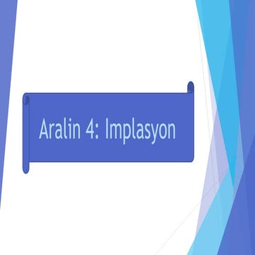 Aralin 4: Implasyon