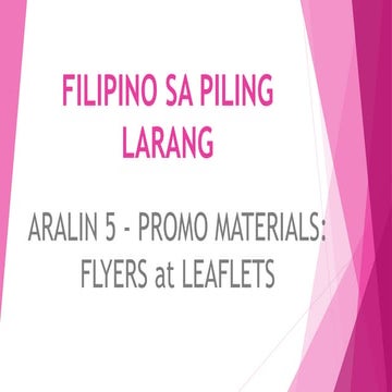 Aralin 5 Promo Materials