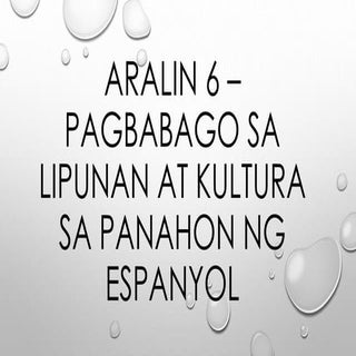 Pagbabago sa Lipunan at Kultura sa ...