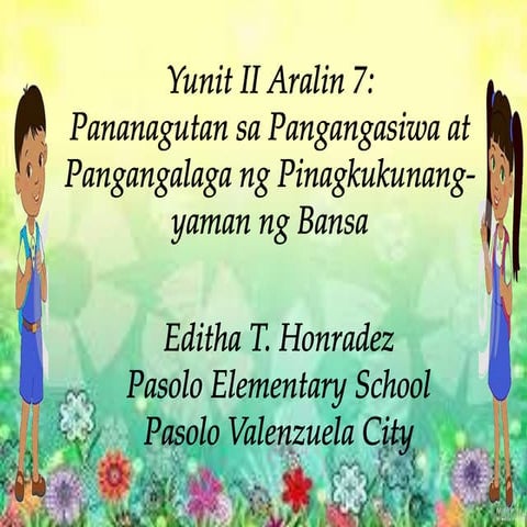 ARALING PANLIPUNAN: Yunit II Aralin 7: Pananagutan sa Pangangasiwa at Pangang...